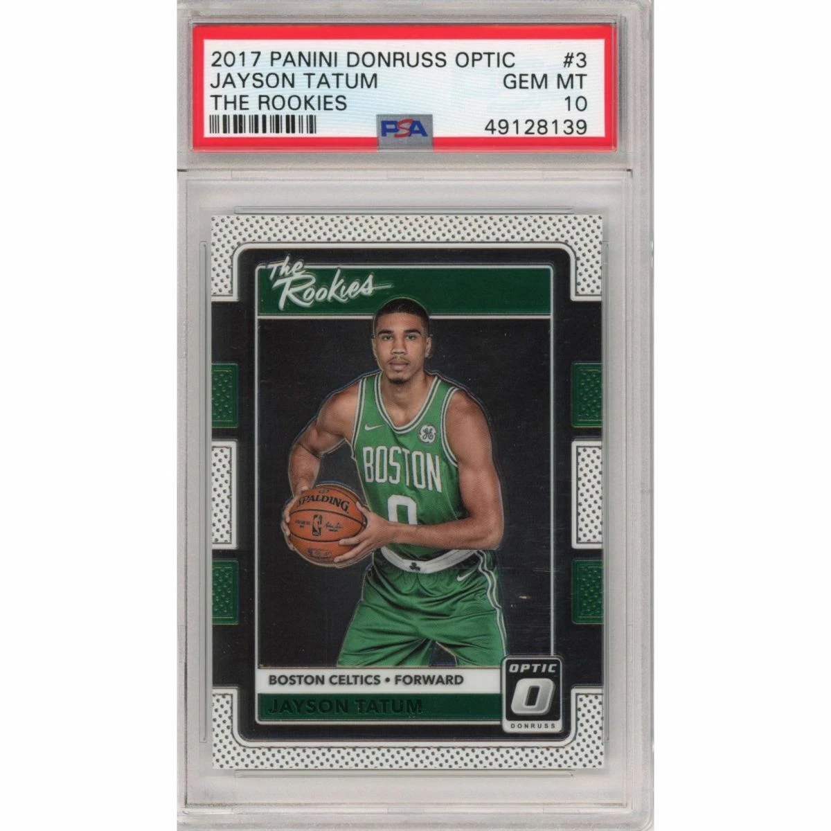 Graded 2017-18 Panini Donruss Optic JAYSON TATUM #3 The Rookies Card PSA 10 Mint