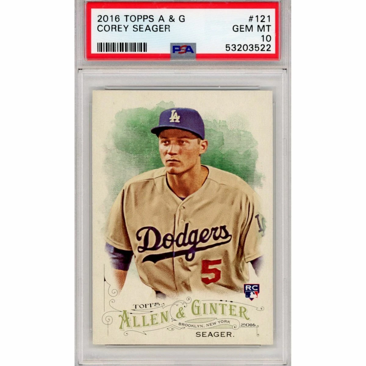 Graded 2016 Topps Allen & Ginter COREY SEAGER #121 Rookie Baseball Card PSA 10