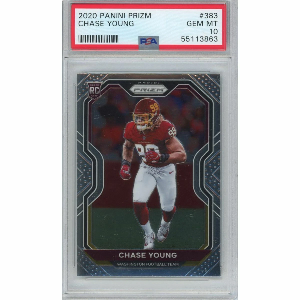 Graded 2020 Panini Prizm CHASE YOUNG #383 Rookie RC Football Card PSA 10 Mint