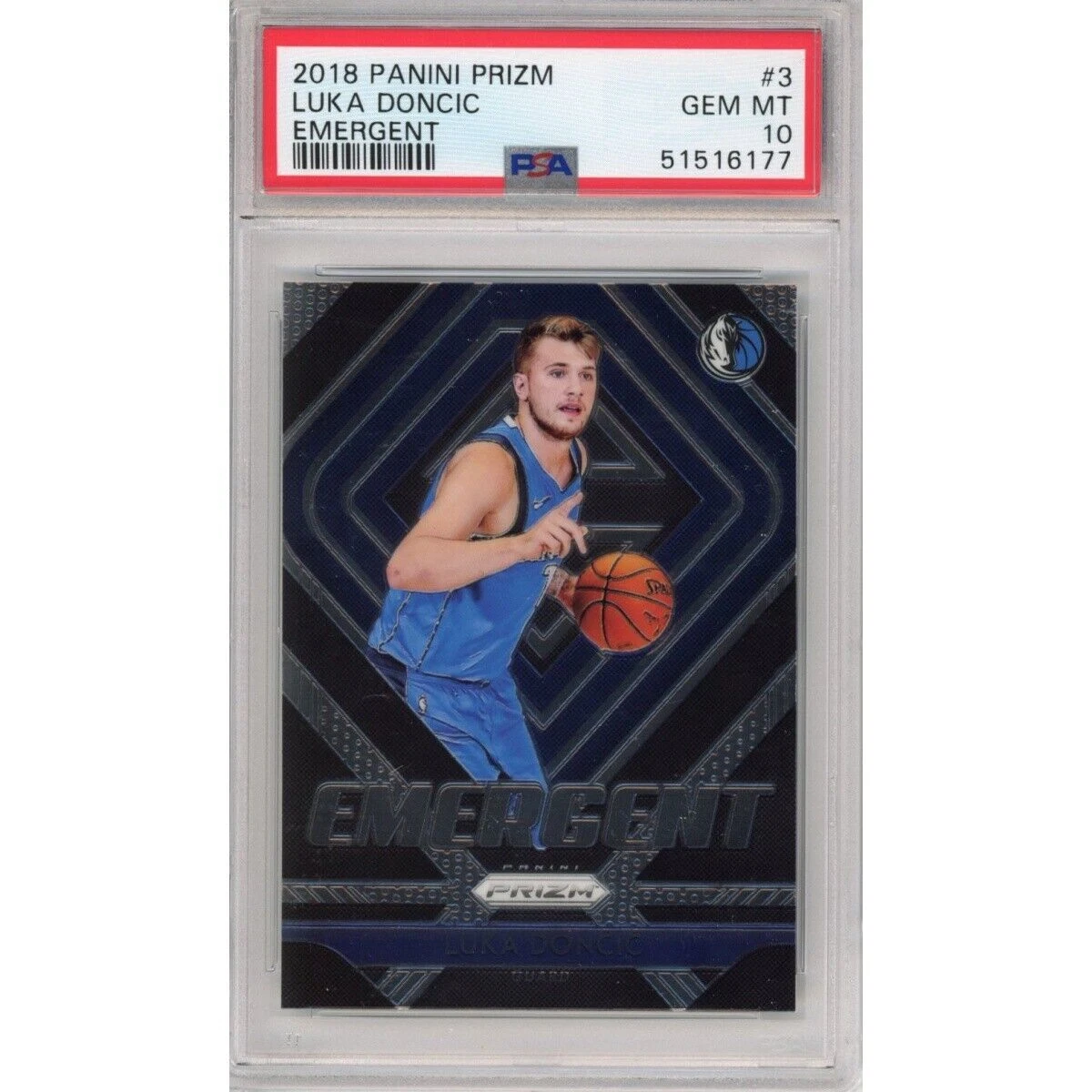 Graded 2018-19 Panini Prizm LUKA DONCIC #3 Emergent Rookie RC Card PSA 10