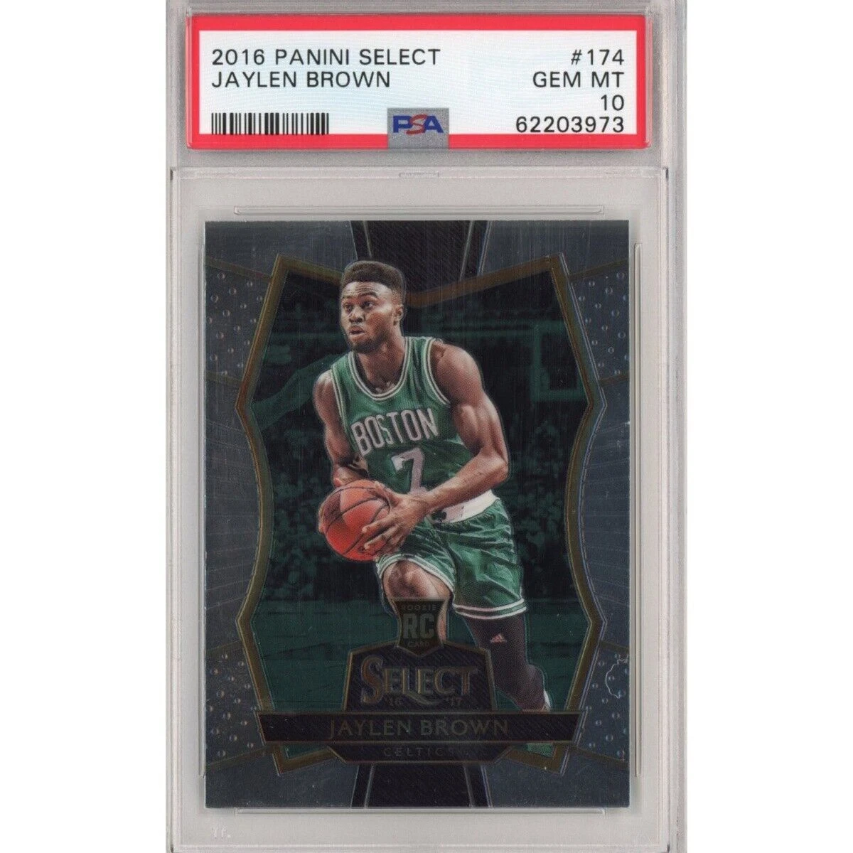 Graded 2016-17 Panini Select JAYLEN BROWN #174 Premier Rookie RC Card PSA 10