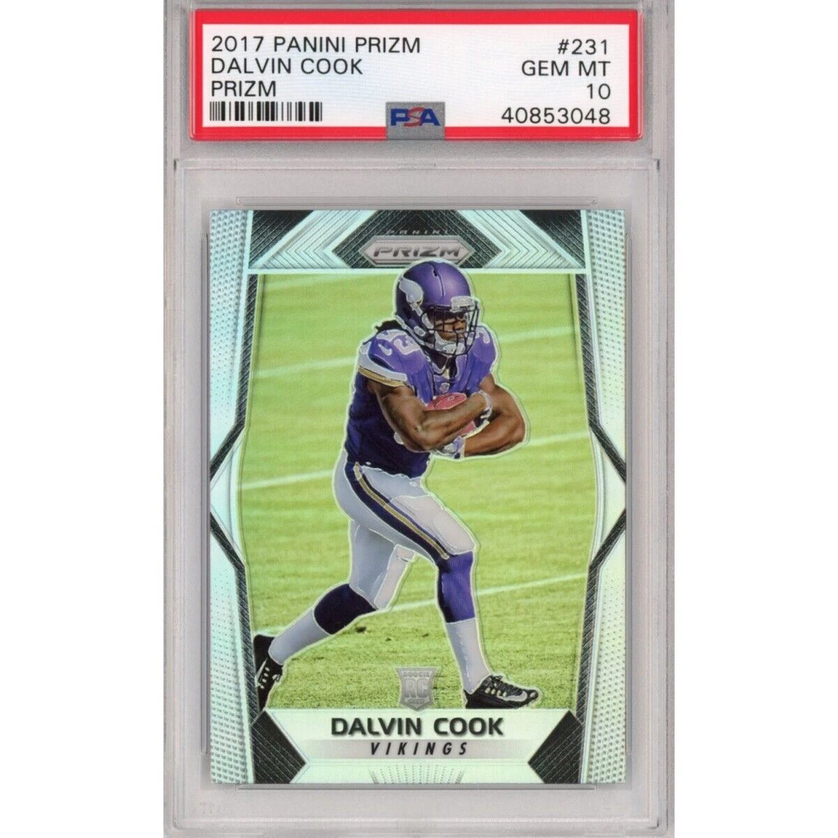Graded 2017 Panini Prizm DALVIN COOK #231 Silver Prizm Rookie Card PSA 10