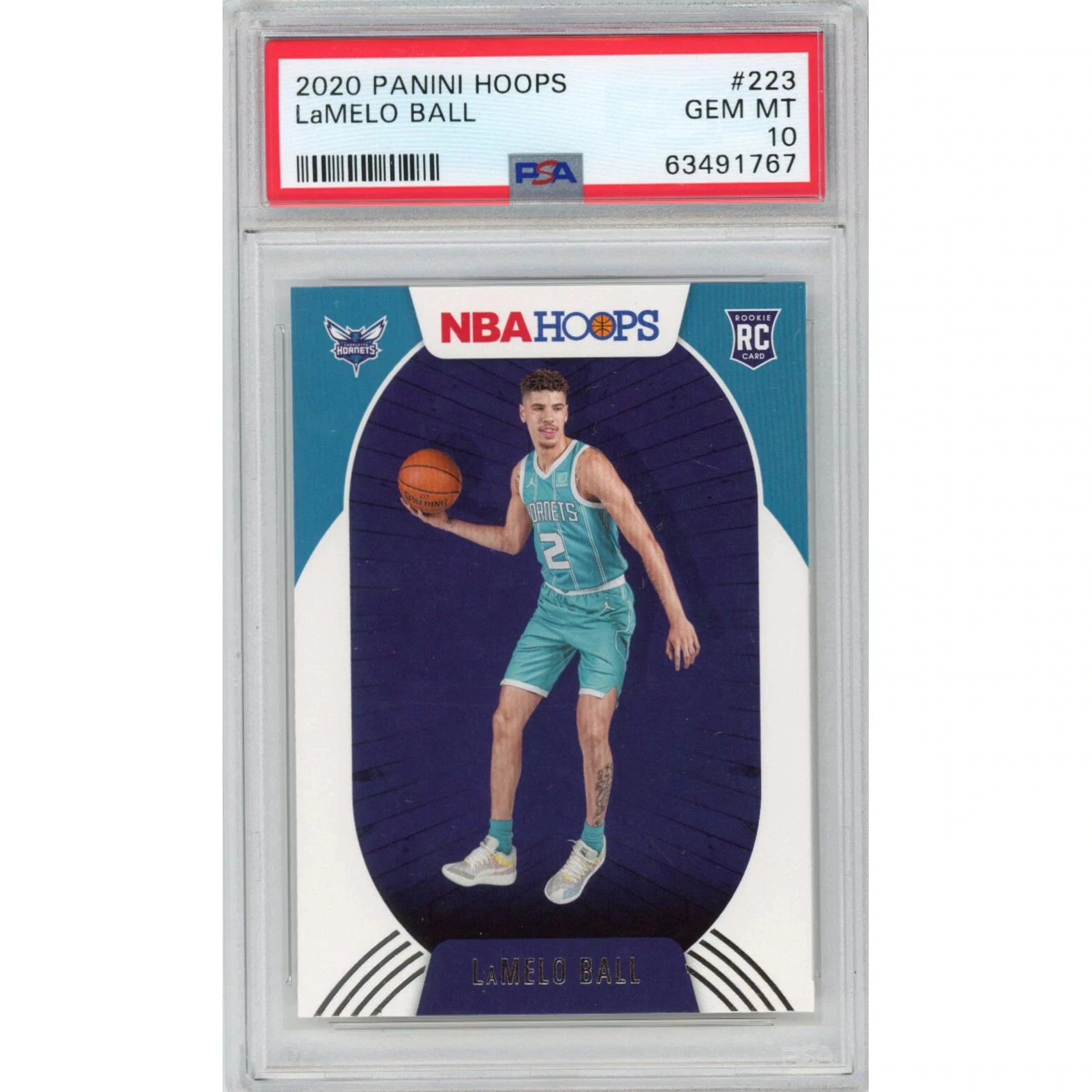 Graded 2020-21 Panini Hoops LaMelo Ball #223 Rookie RC Card PSA 10