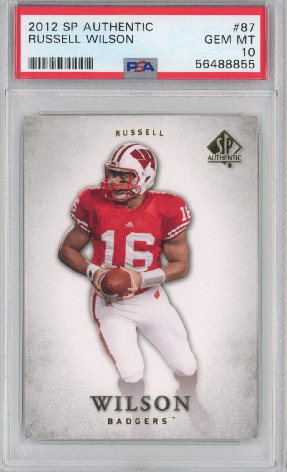 Graded 2012 Upper Deck UD SP Authentic Russell Wilson #87 Rookie RC Card PSA 10