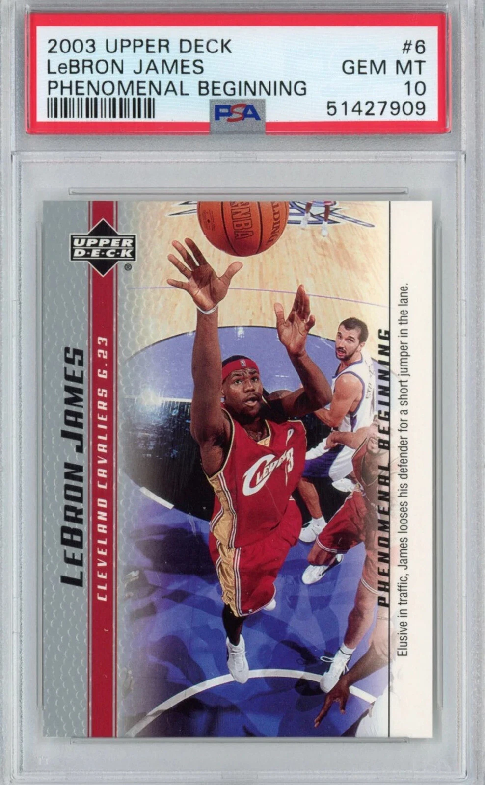 Graded 2003-04 UD LeBron James #6 Phenomenal Beginning Rookie Card PSA 10