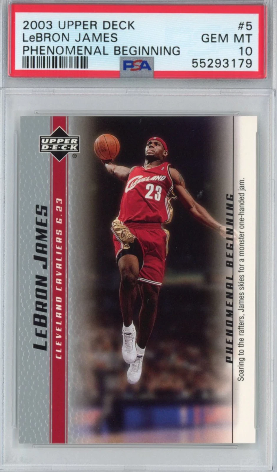 Graded 2003-04 UD LeBron James #5 Phenomenal Beginning Rookie Card PSA 10