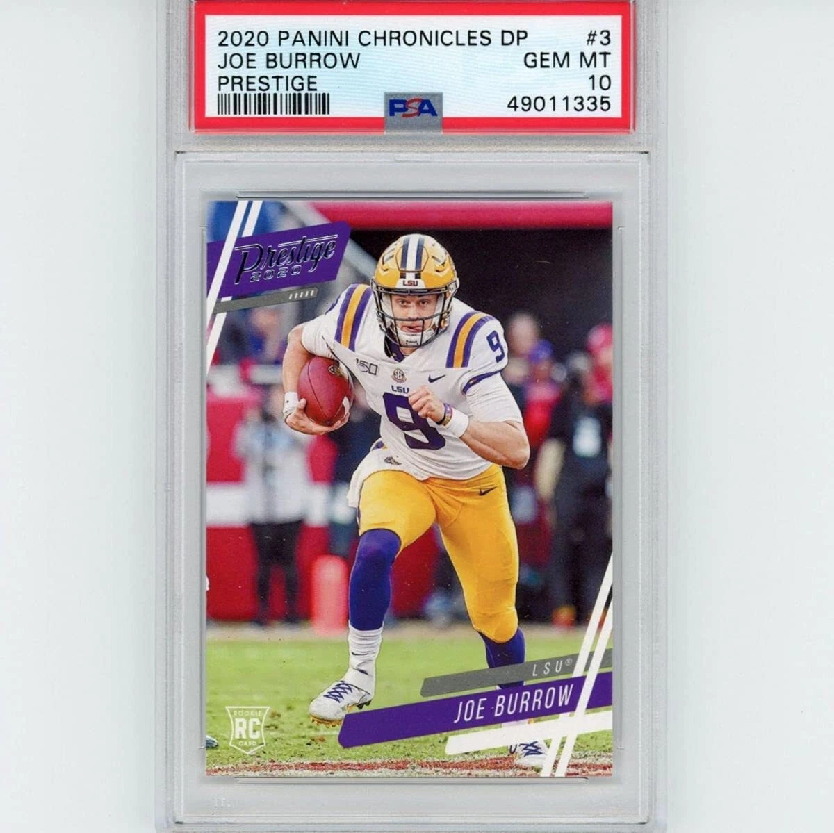 Graded 2020 Panini Chronicles DP Joe Burrow #3 Prestige Rookie Card PSA 10 Mint