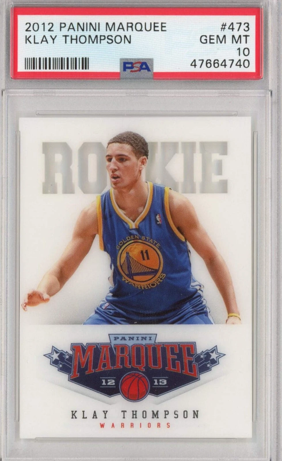 Graded 2012-13 Panini Marquee Klay Thompson #473 Rookie RC Card PSA 10 Mint