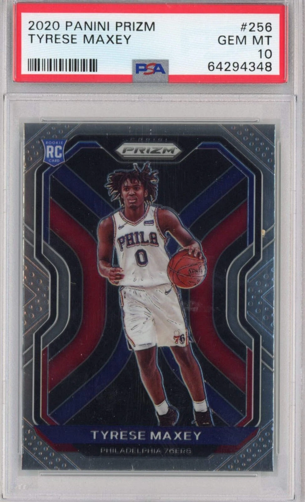 Graded 2020-21 Panini Prizm Tyrese Maxey #256 Rookie RC Basketball Card PSA 10