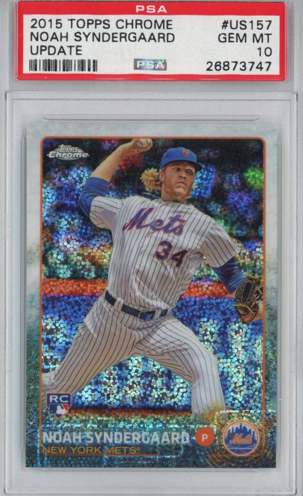 Graded 2015 Topps Chrome Update Noah Syndergaard #US157 Rookie RC Card PSA 10