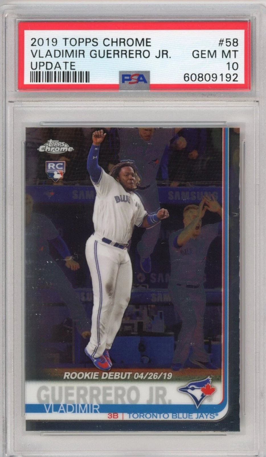 Graded 2019 Topps Chrome Update Vladimir Guerrero Jr. #58 Rookie Card PSA 10