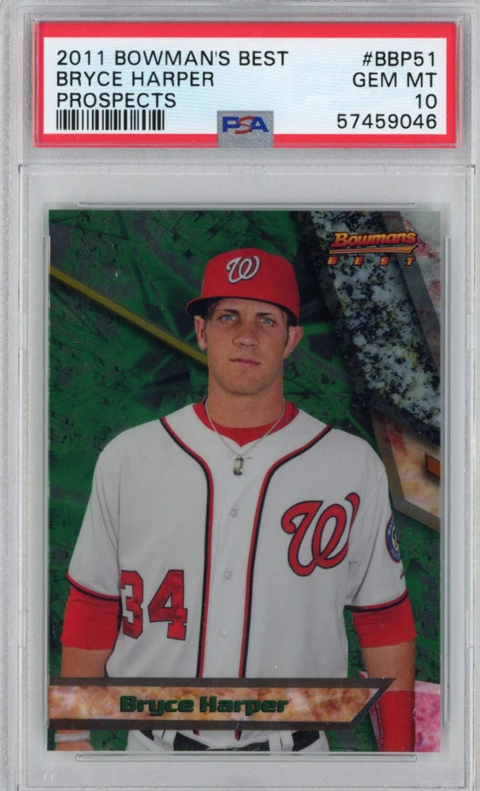 Graded 2011 Bowman's Best Bryce Harper #BBP51 Prospects Rookie RC Card PSA 10