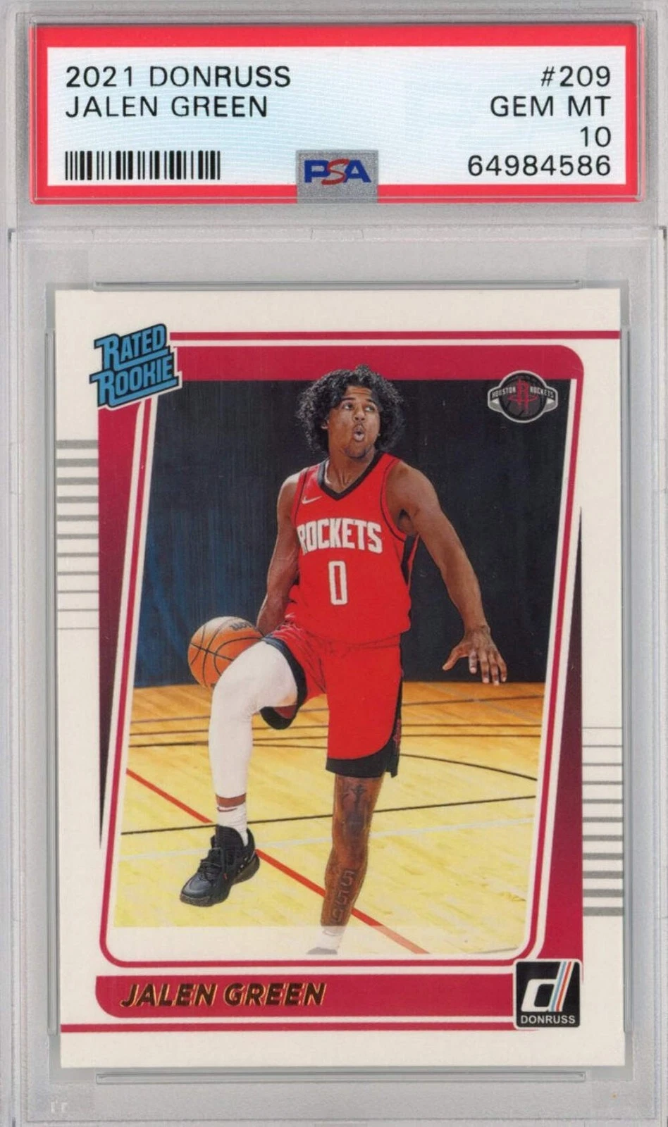 Graded 2021-22 Panini Donruss Jalen Green #209 Rookie RC Basketball Card PSA 10