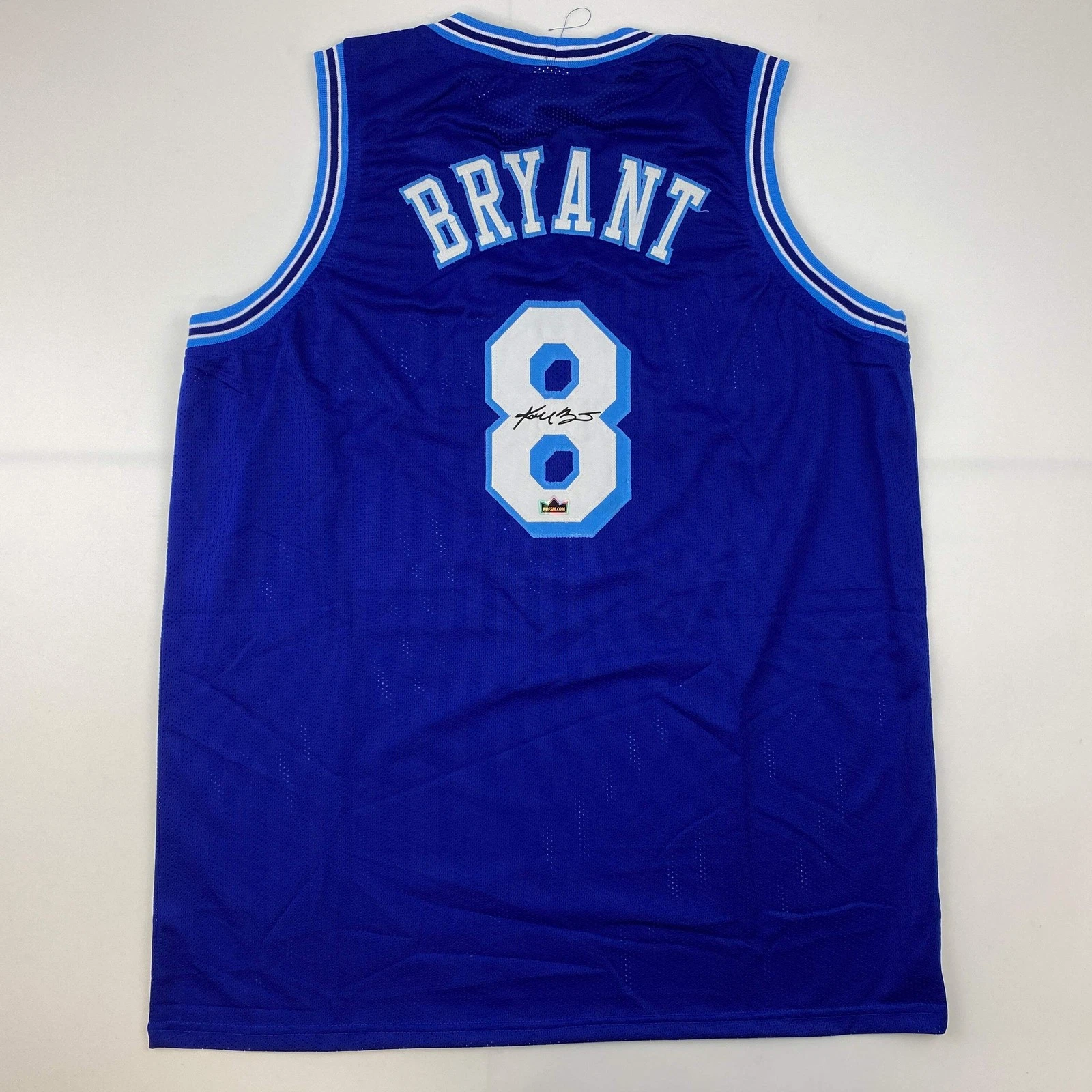 Facsimile Autographed Kobe Bryant #8 Los Angeles LA Blue Jersey Size Men's XL