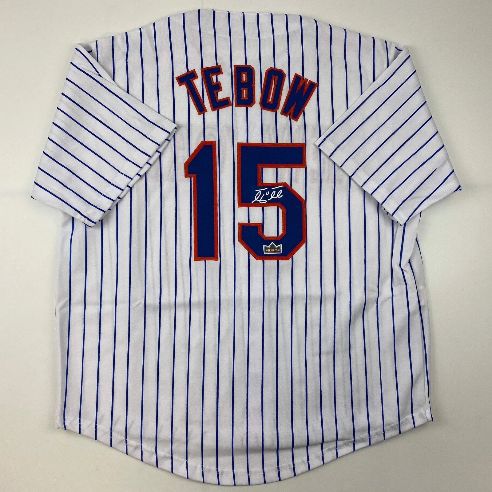 Facsimile Autographed Tim Tebow New York Pinstripe Reprint Jersey Size Men's XL