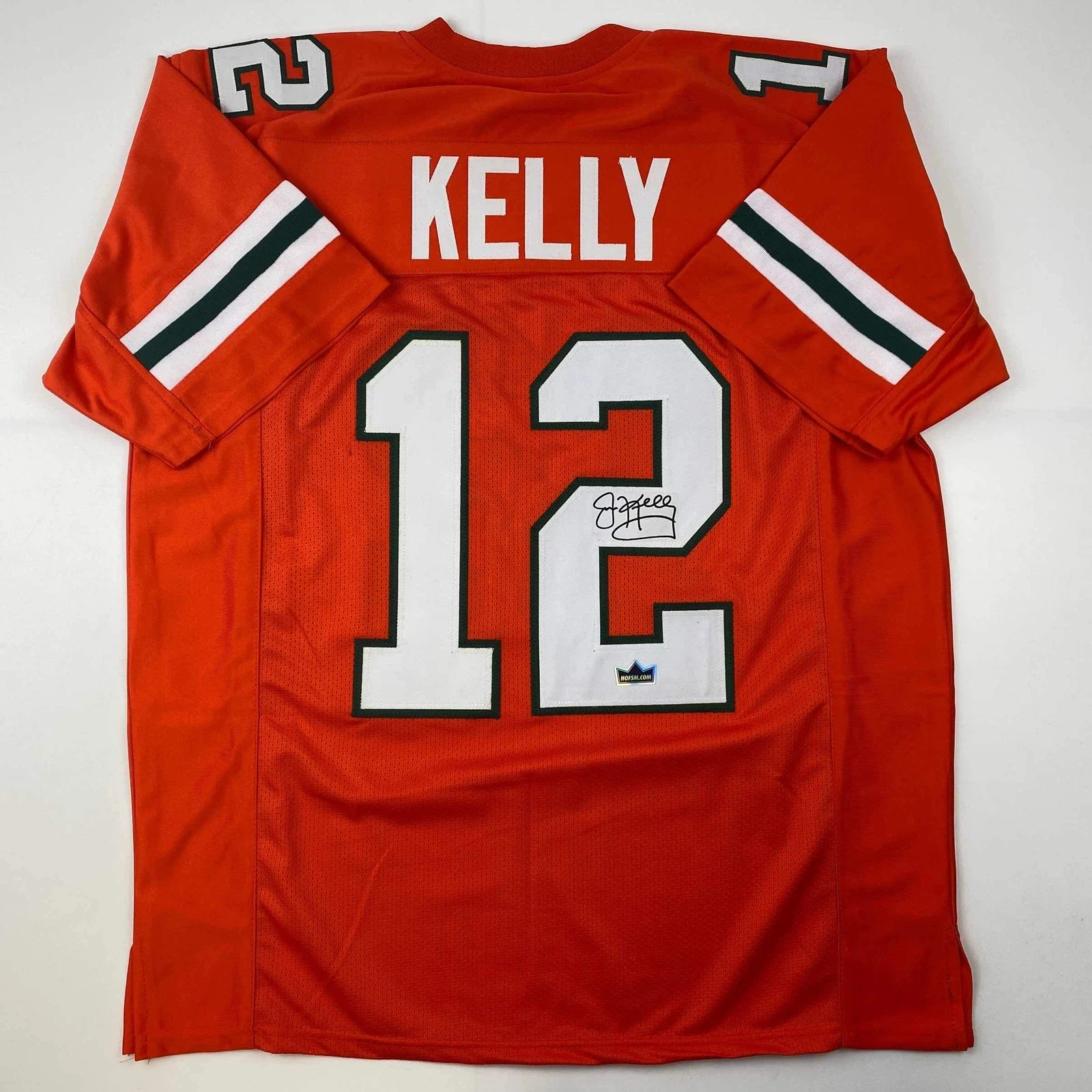Facsimile Autographed Jim Kelly Miami Orange Reprint Laser Jersey Size Men's XL