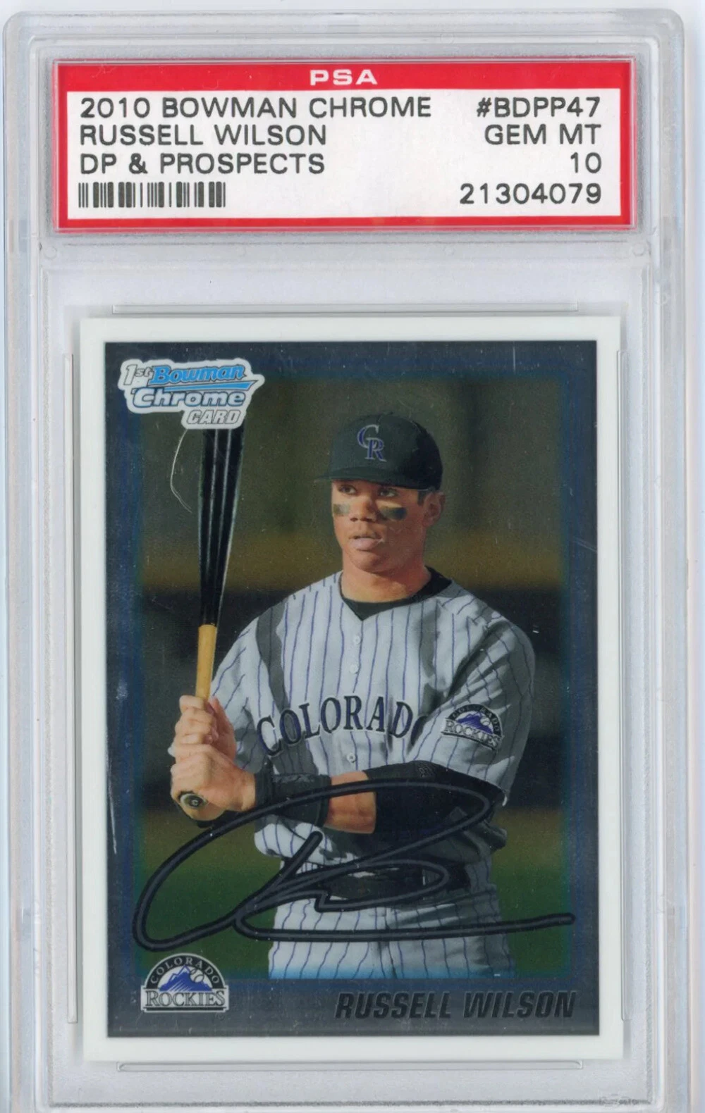 Graded 2010 Bowman Draft Russell Wilson #BDPP47 Chrome Rookie Card PSA 10 Mint