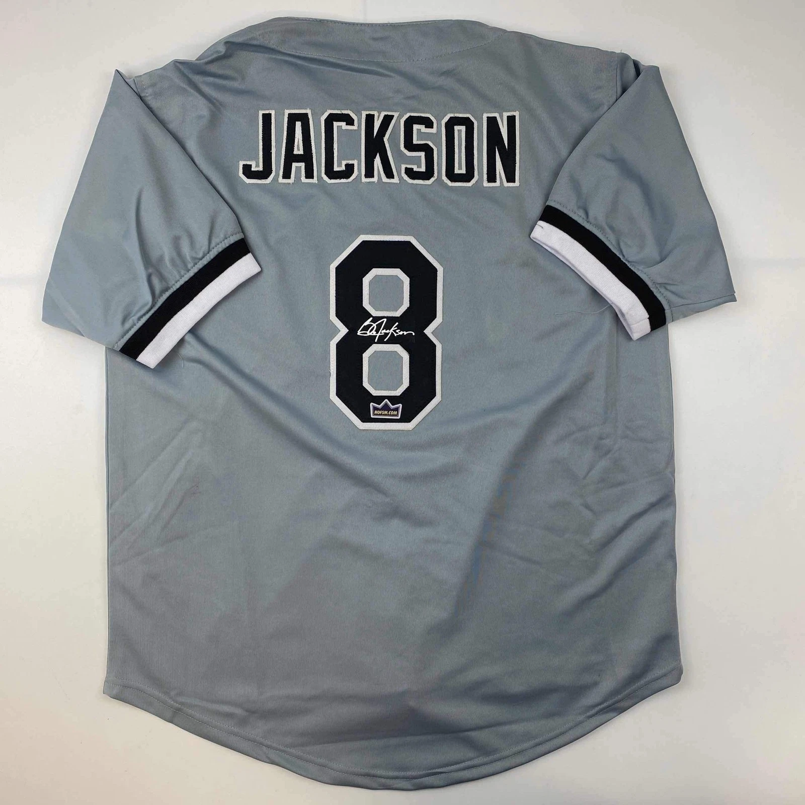 Facsimile Autographed Bo Jackson Chicago Grey Reprint Laser Jersey Size Men's XL