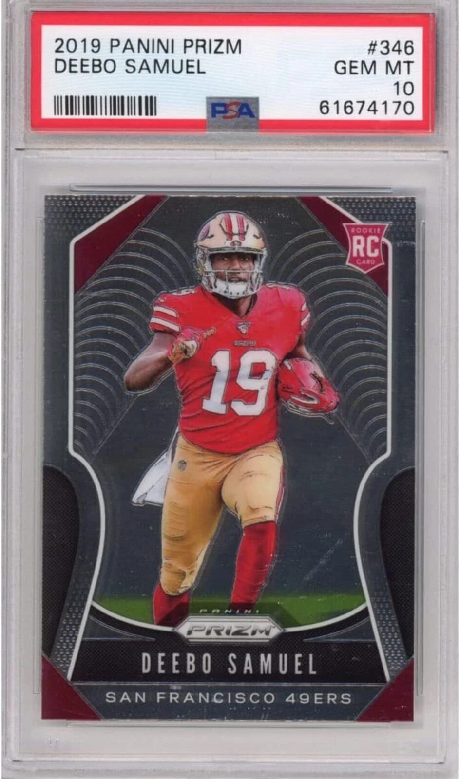 Graded 2019 Panini Prizm DEEBO SAMUEL #346 Rookie RC Football Card PSA 10 Mint