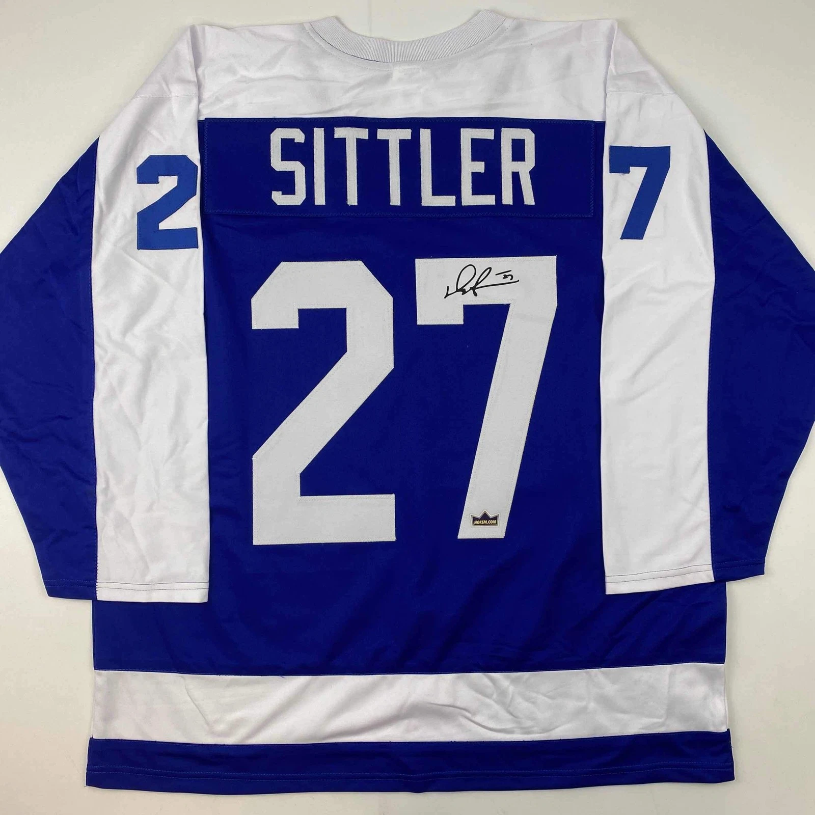 Facsimile Autographed Darryl Sittler Toronto Blue Reprint Jersey Size Men's XL