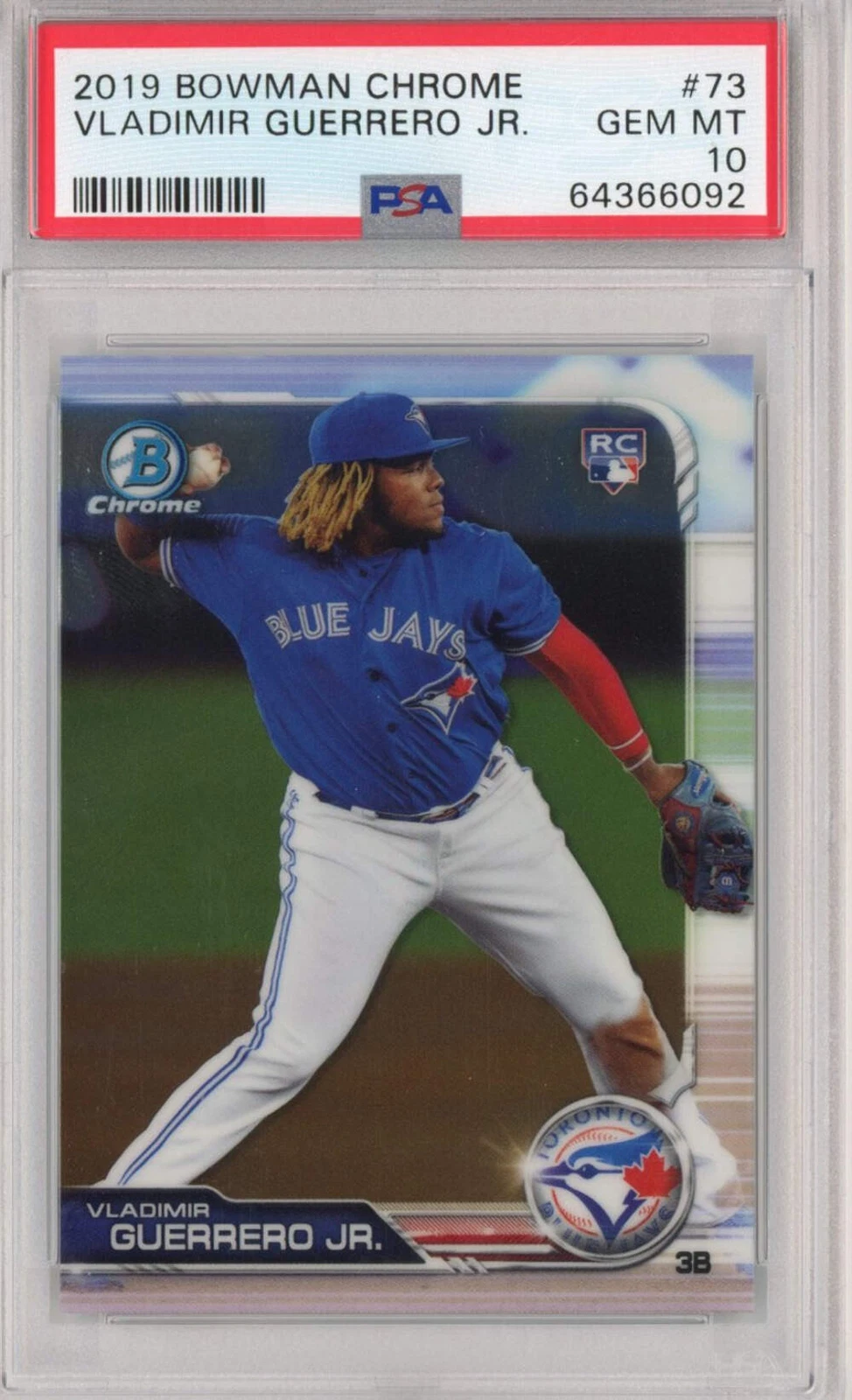 Graded 2019 Bowman Chrome Vladimir Vlad Guerrero Jr. #73 Rookie RC Card PSA 10