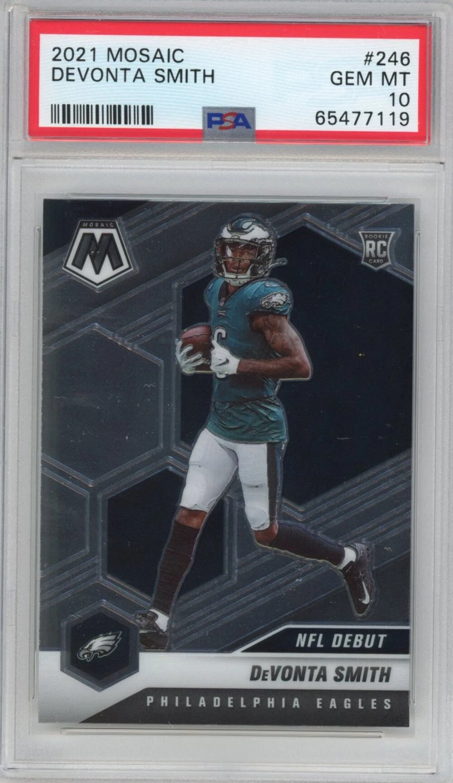 Graded 2021 Panini Mosaic DeVonta Smith #246 Rookie RC Football Card PSA 10 Gem