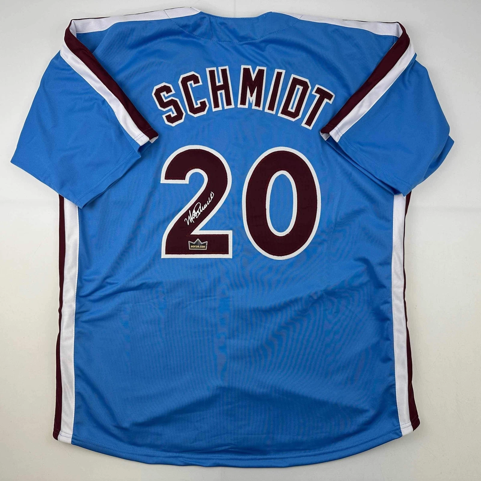 Facsimile Autographed Mike Schmidt Philadelphia Blue Reprint Auto Jersey XL