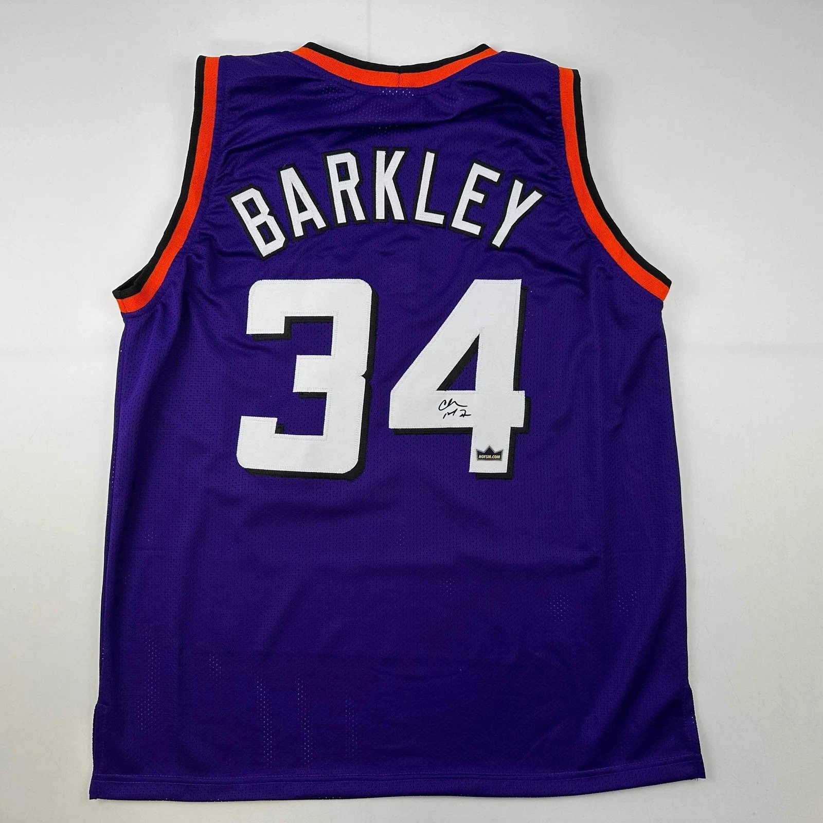 Facsimile Autographed Charles Barkley Phoenix Purple Reprint Auto Jersey Mens XL