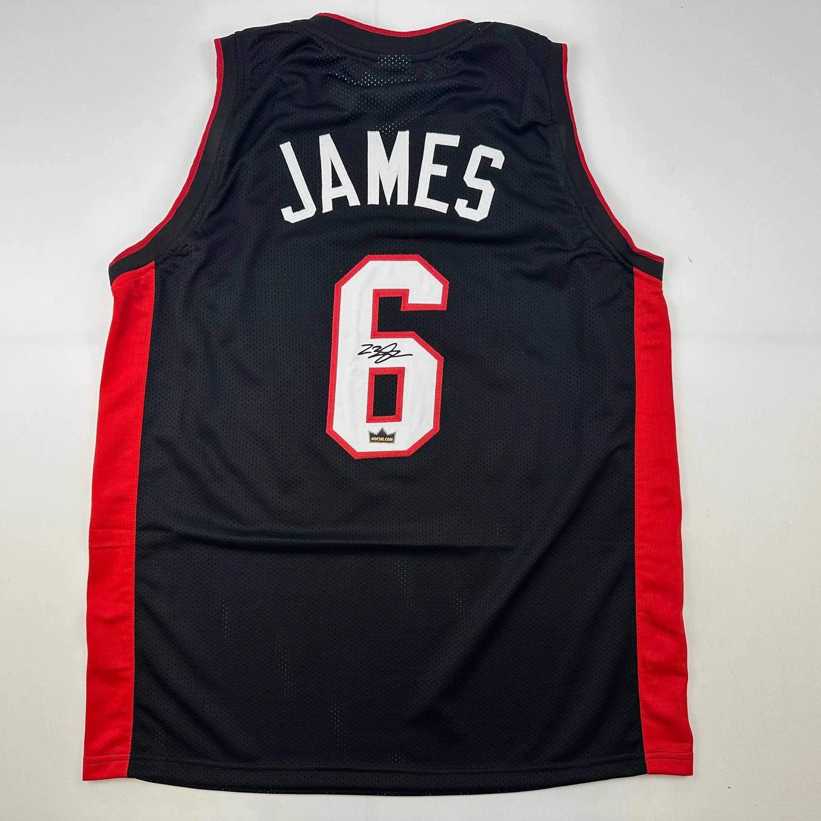 Facsimile Autographed LeBron James Miami Black Reprint Laser Auto Jersey Mens XL