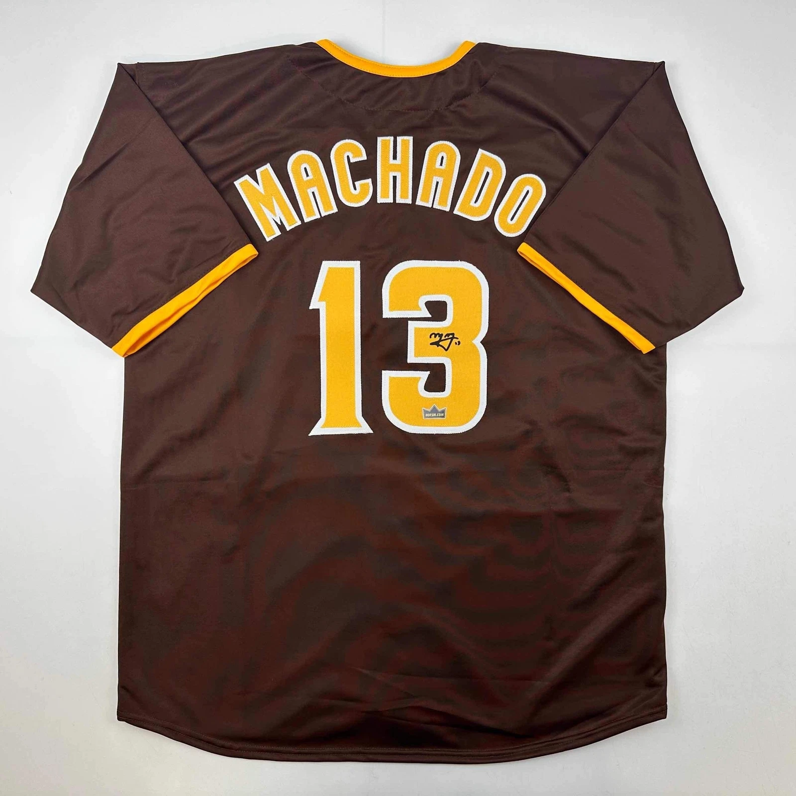 Facsimile Autographed Manny Machado San Diego Brown Reprint Auto Jersey Men's XL