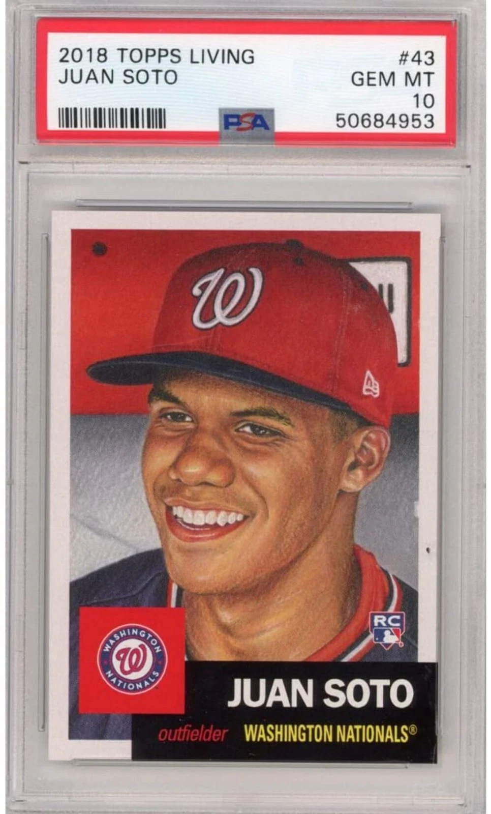 Graded 2018 Topps Living JUAN SOTO #43 Rookie RC Baseball Card PSA 10 Gem Mint