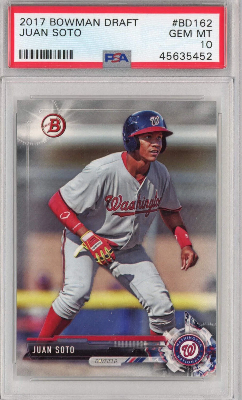 Graded 2017 Topps Bowman Draft Juan Soto #BD162 Rookie RC Baseball Card PSA 10 G