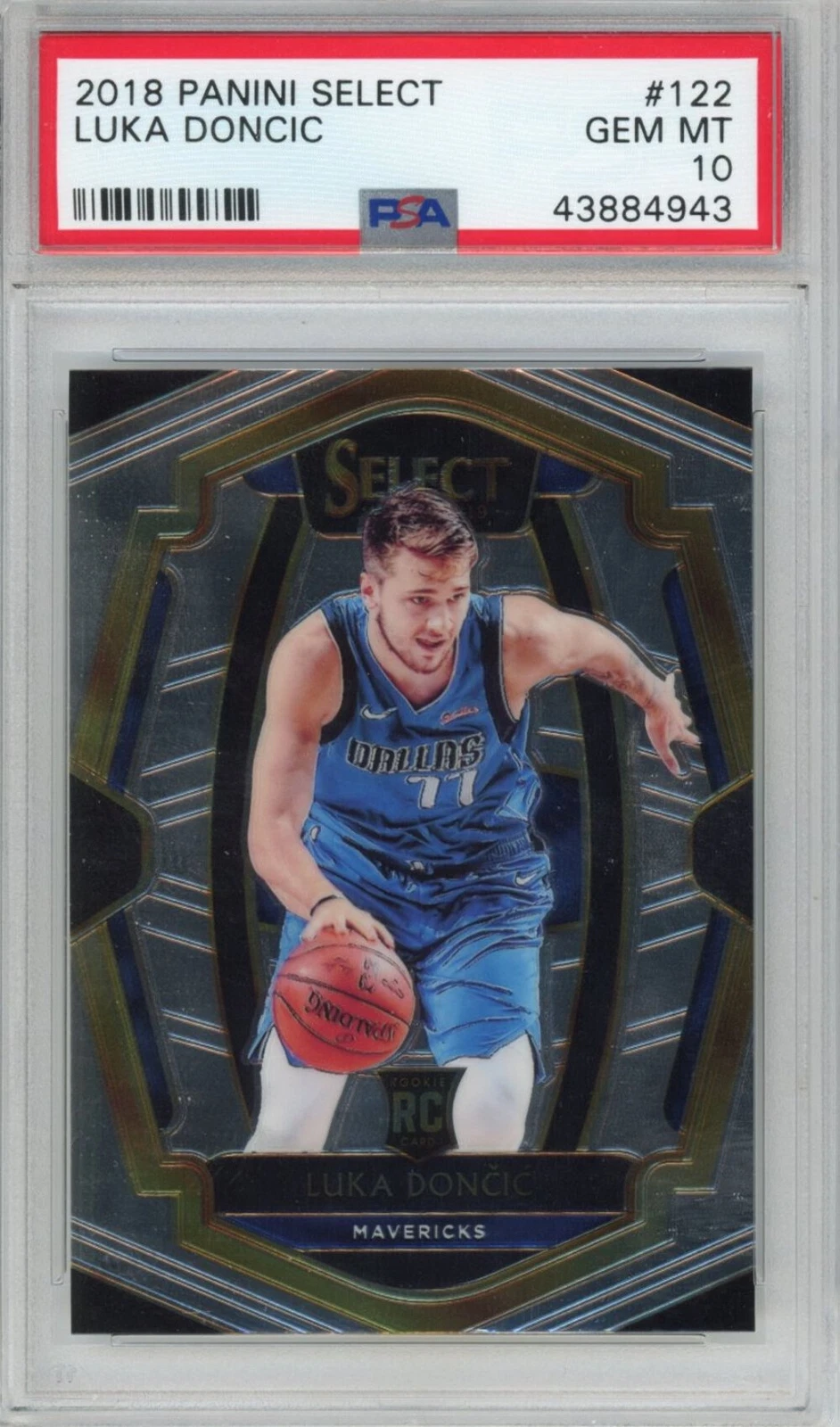 Graded 2018-19 Panini Select Luka Doncic #122 Premier Level Rookie RC Basketball