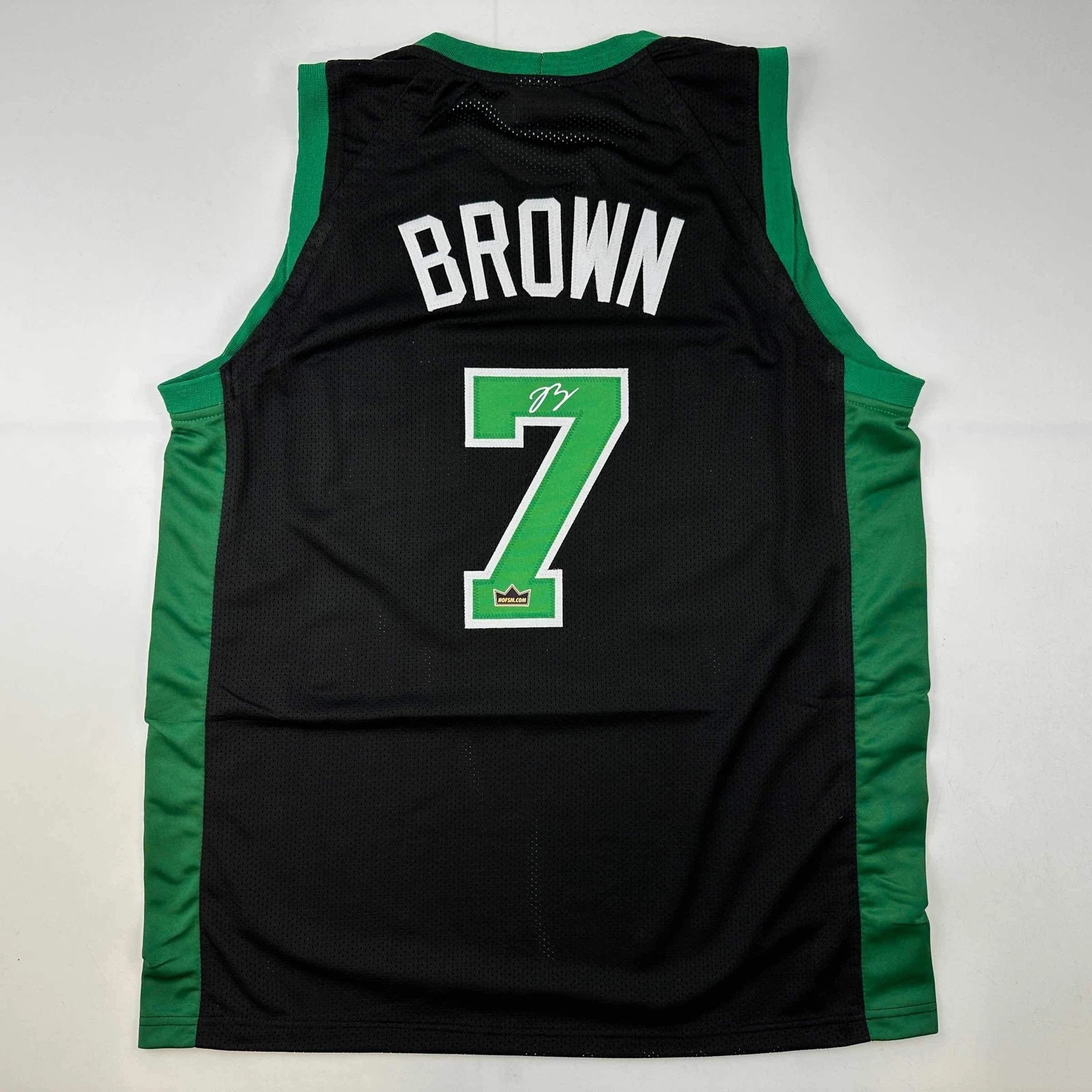 Facsimile Autographed Jaylen Brown Boston Black Reprint Jersey Size Men's XL