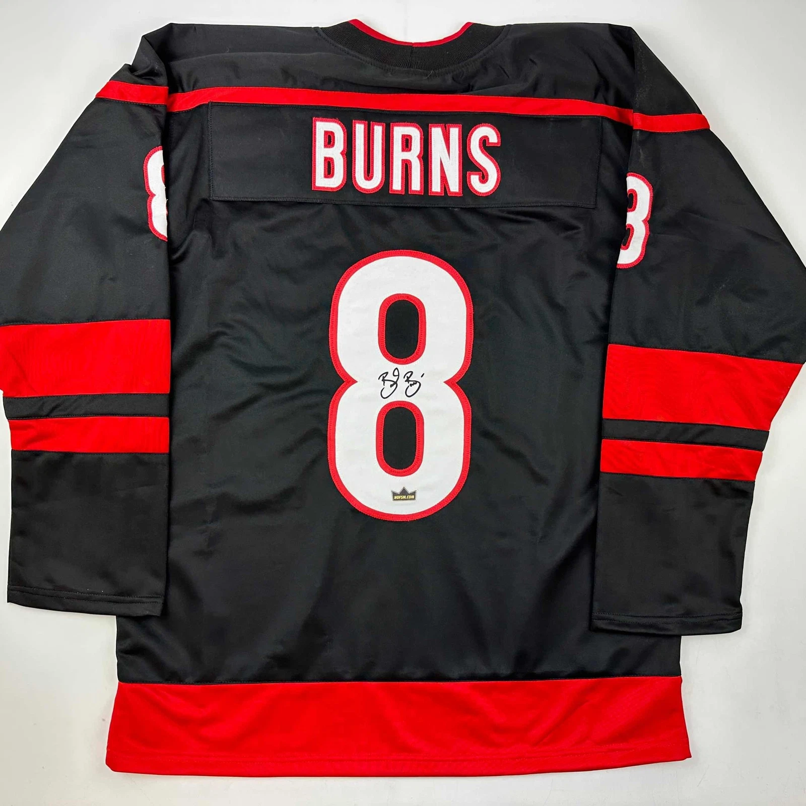 Facsimile Autographed Brent Burns Carolina Black Reprint Jersey Size Men's XL
