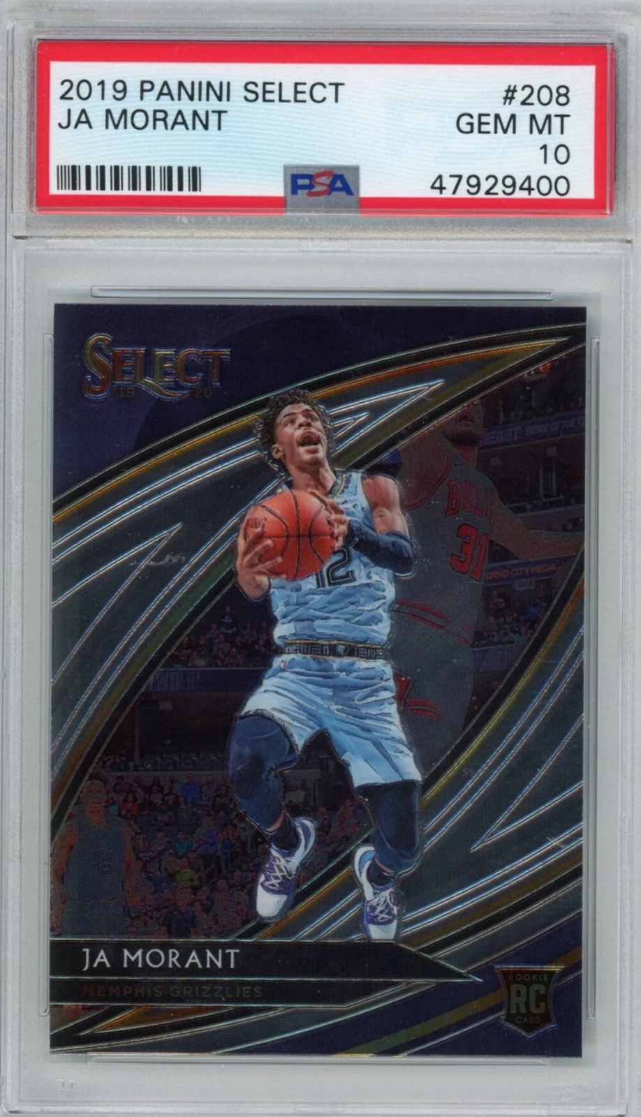 Graded 2019-20 Panini Select Ja Morant #208 Courtside Rookie RC Card PSA 10 Mint