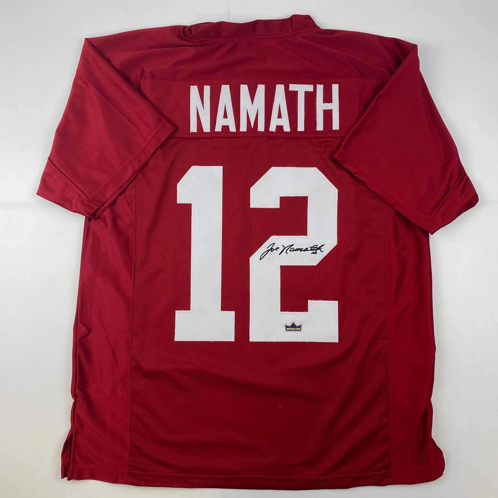Facsimile Autographed Joe Namath Alabama Red Reprint Laser Jersey Size Men's XL