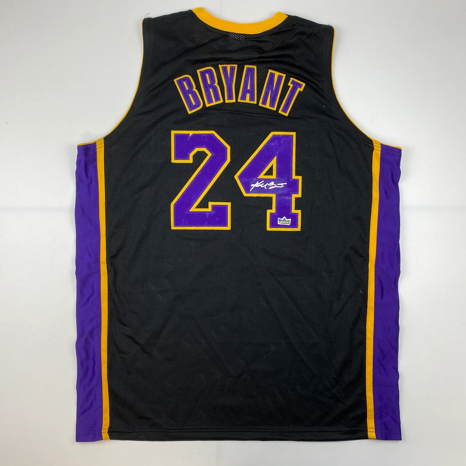Facsimile Autographed Kobe Bryant #24 Los Angeles LA Black Jersey Size Men's XL