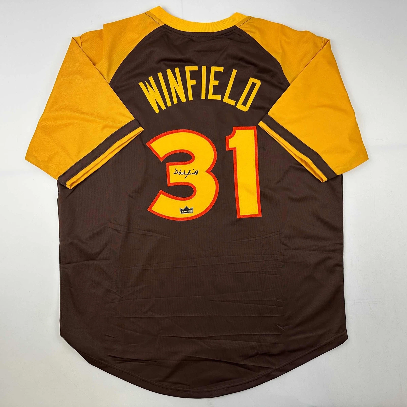 Facsimile Autographed Dave Winfield San Diego Brown Reprint Jersey Size Men's XL