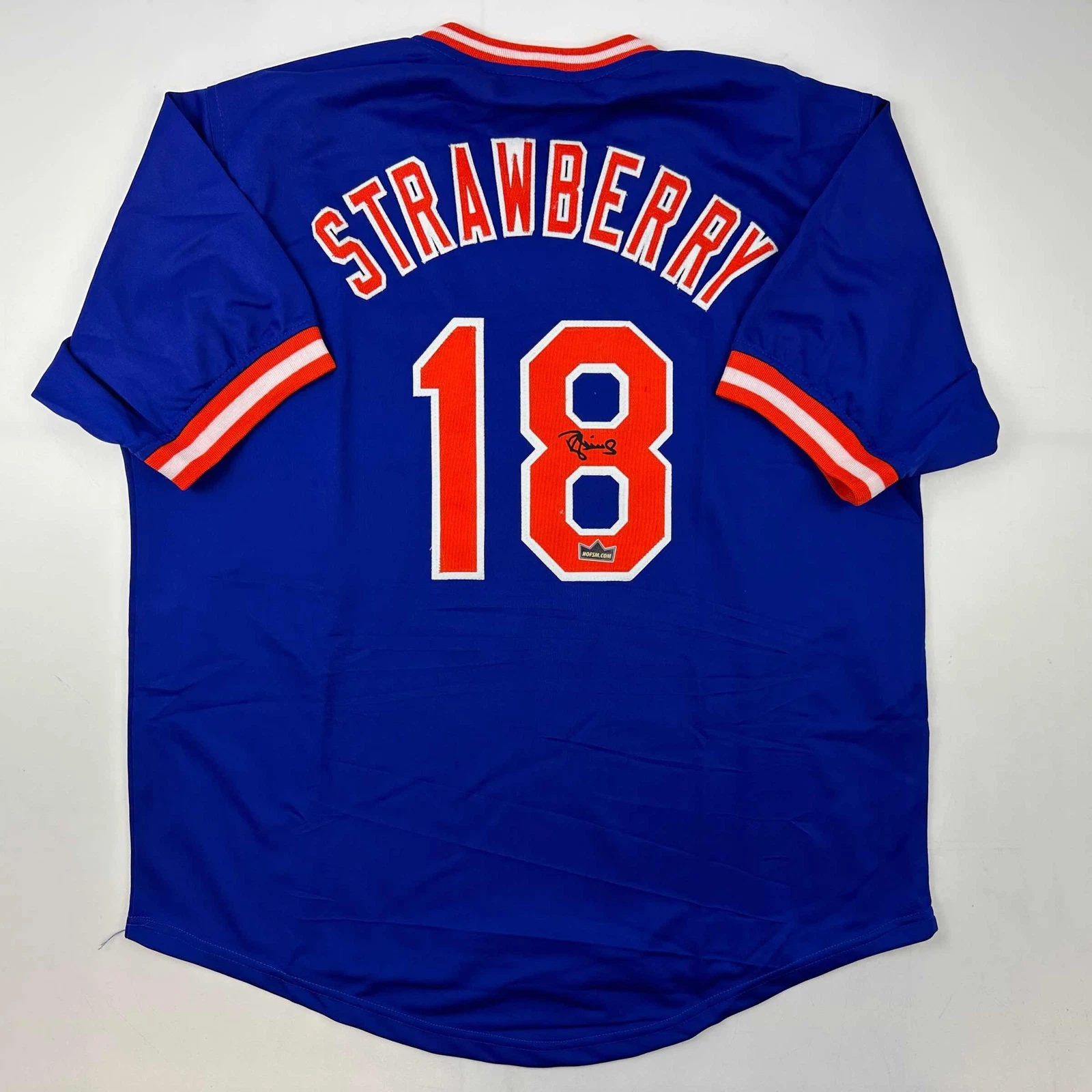Facsimile Autographed Darryl Strawberry New York Blue Reprint Jersey Size Men XL