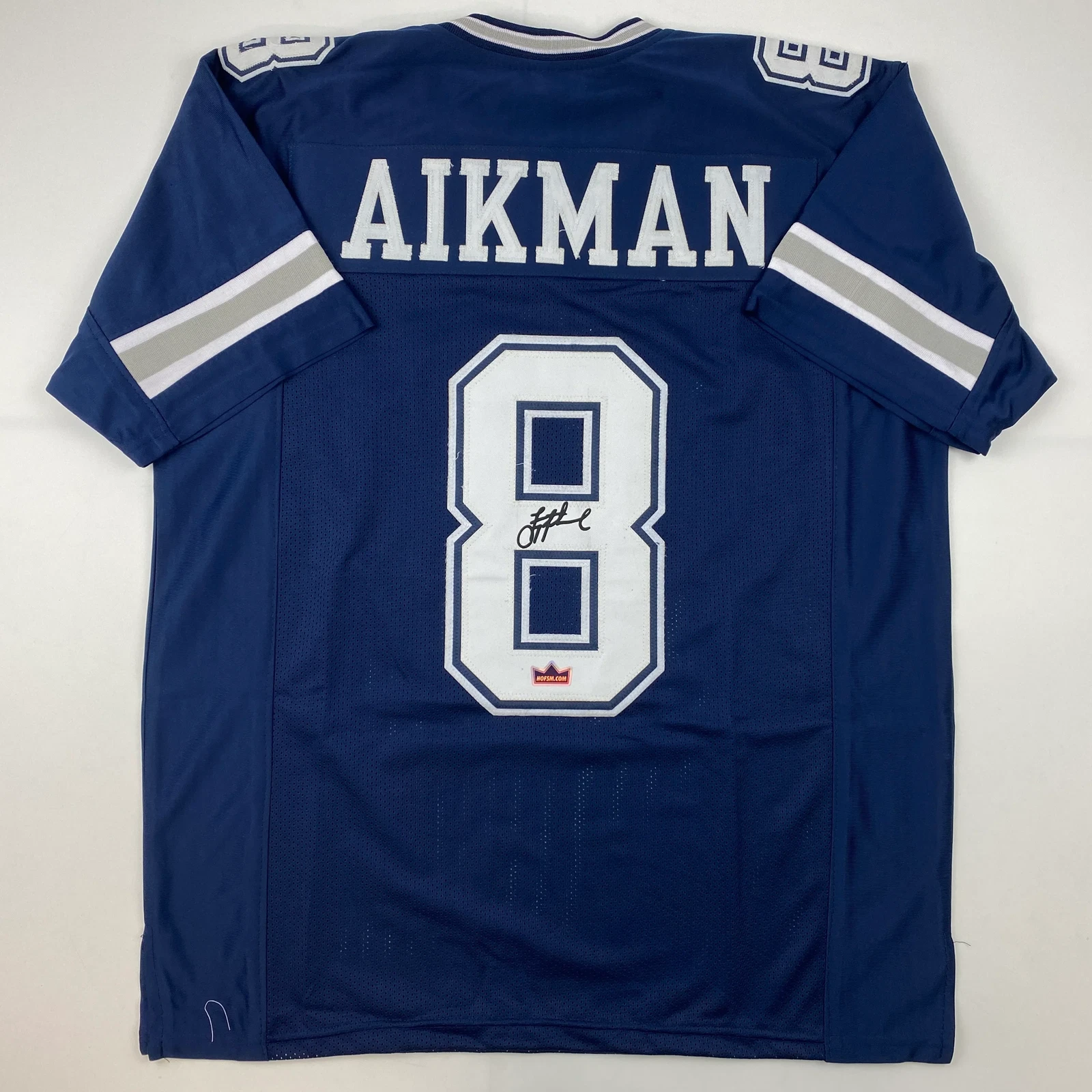 Facsimile Autographed Troy Aikman Dallas Blue Reprint Laser Jersey Size Men's XL