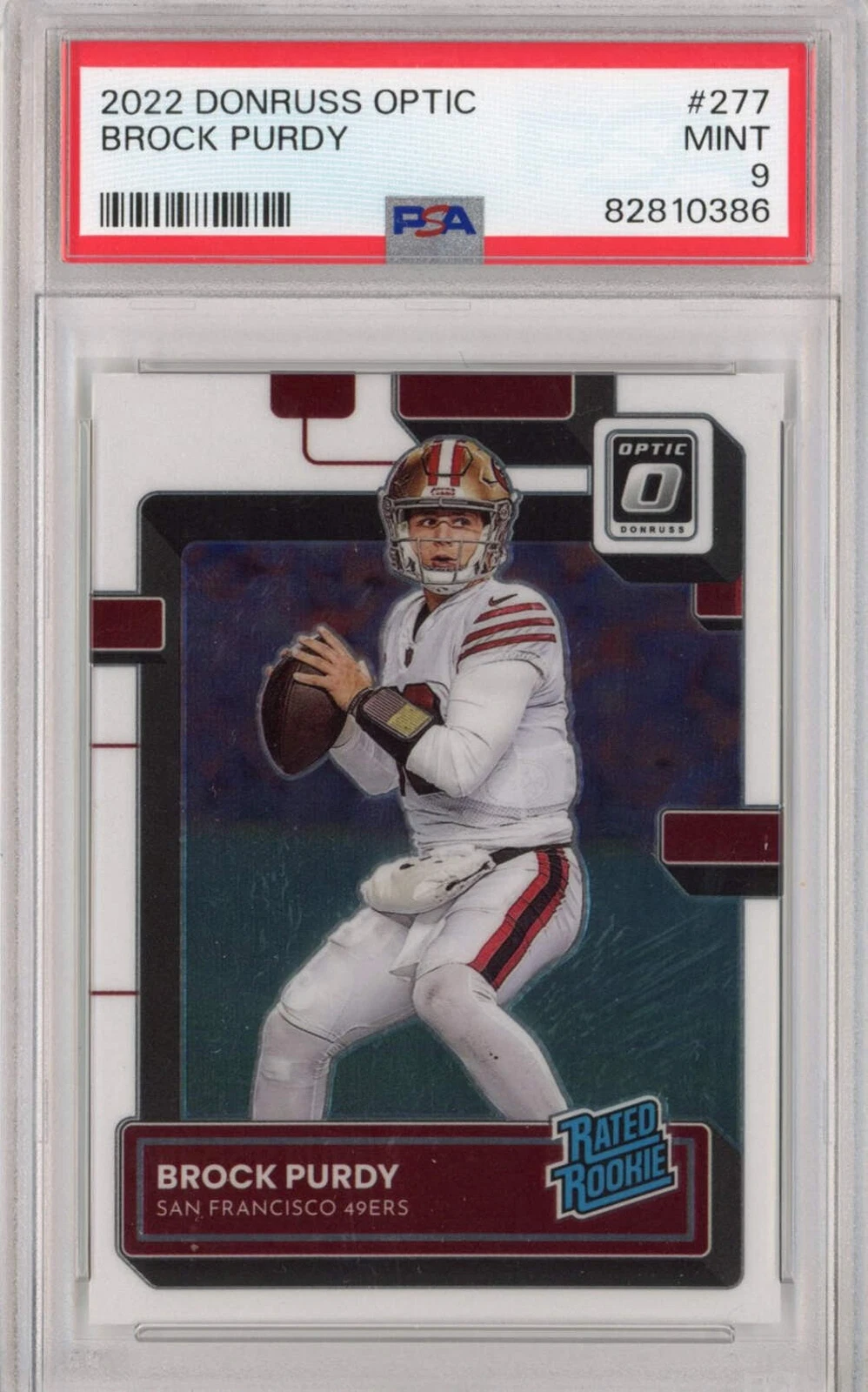 Graded 2022 Panini Donruss Optic Brock Purdy #277 Rookie RC Card PSA 9 Mint