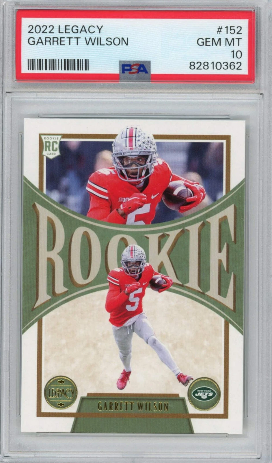 Graded 2022 Panini Legacy Garrett Wilson #152 Rookie RC Football Card PSA 10 Gem