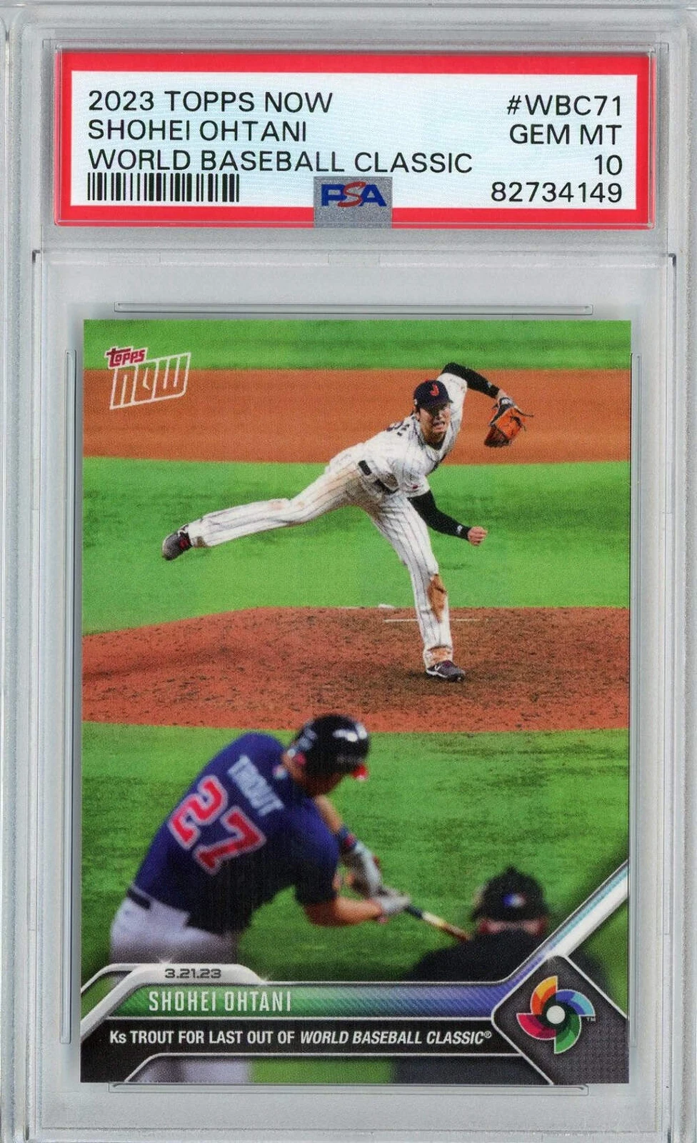 Graded 2023 Topps Now Shohei Ohtani #WBC71 World Baseball Classic Card PSA 10