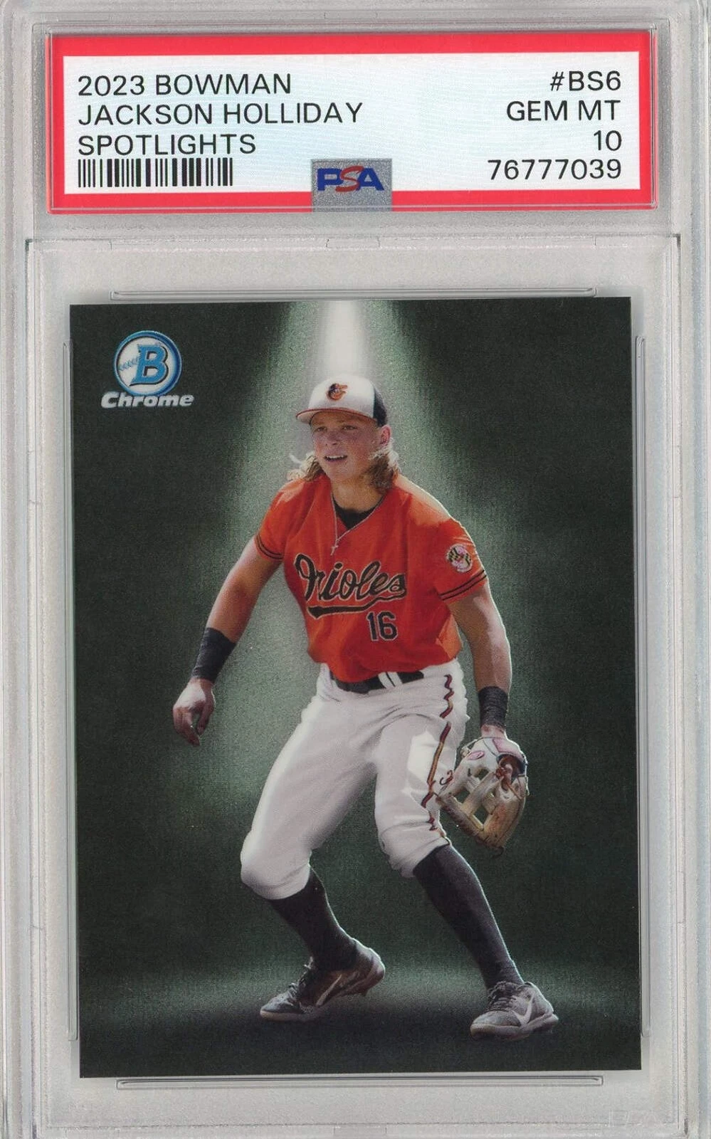 Graded 2022 Bowman Jackson Holliday #BS6 Spotlights Rookie Baseball Card PSA 10