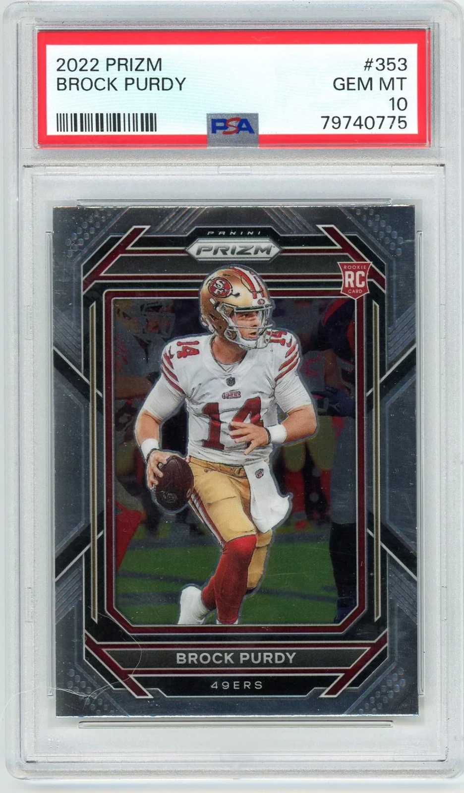 Graded 2022 Panini Prizm Brock Purdy #353 Rookie RC Football Card PSA 10 Gem