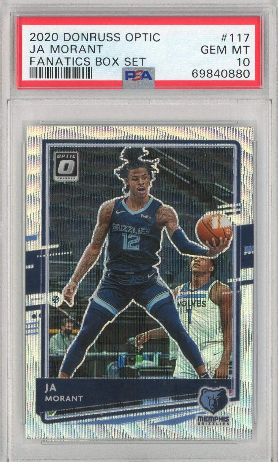Graded 2020 Donruss Optic Ja Morant #117 Fanatics Box Set Basketball Card PSA 10