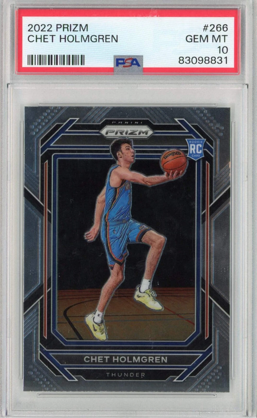 Graded 2022 Panini Prizm Chet Holmgren #266 Rookie RC Basketball Card PSA 10 Gem