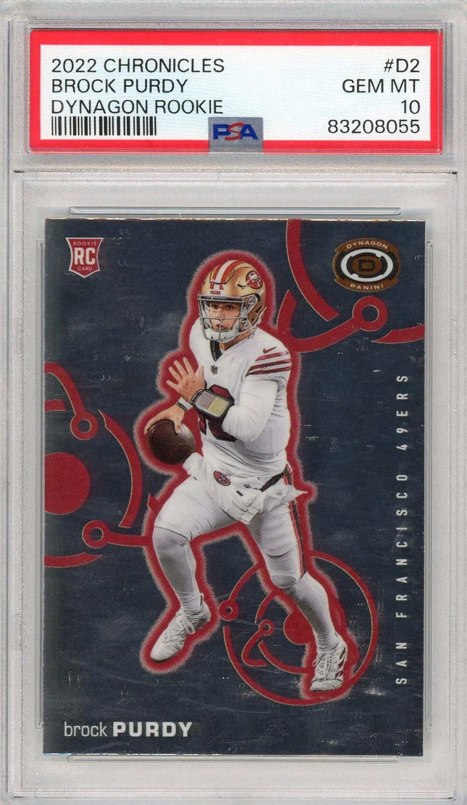 Graded 2022 Panini Chronicles Brock Purdy #D2 Dynagon RC Football Card PSA 10