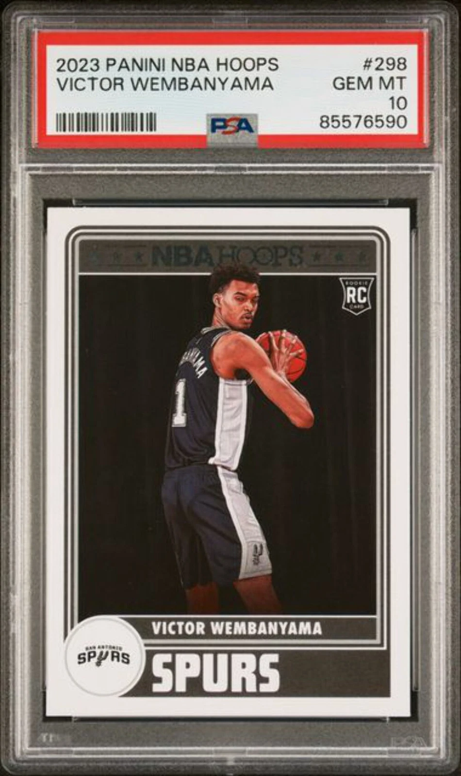 Graded 2023 Panini Hoops Victor Wembanyama #298 Rookie RC Basketball Card PSA 10